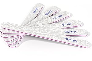 Hikyskin 10 pièces limes à ongles professionnelles, limes [double face] 100/180, lavables, pour ongles/salon de manucure/animaux de compagnie