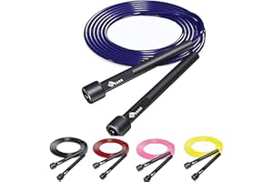 YSCARE Corde à sauter réglable Corde de vitesse Corde Crossfit pour l'exercice d'entraînement de boxe Fitness pour hommes et femmes enfants Jeu Scolaire activité de Plein air 9ft