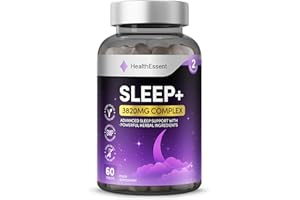 HealthEssent Sleeping Tablets with Magnesium Glycinate, Valerian Root, Lemon Balm Leaf and L-Theanine | Melatonin Predecessor Complex 3820mg for Restful Sleep, Vegan and Tested for Adults - 60 Tablets