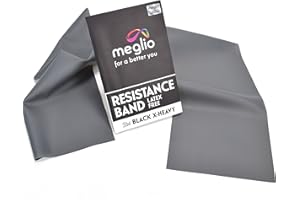 Meglio Resistance Bands Latex Free - Exercise Bands for Physiotherapy, Strength Training & Fitness Workouts, Yoga, Pilates, Stretching. Range of Resistance Strengths