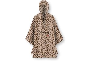 reisenthel Mini maxi poncho Léo Macchiato - Petit cape de pluie emballée en tissu polyester de qualité supérieure - Design attrayant avec large ouverture du col, Léopard macchiato, taille unique