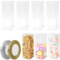 50 Boîtes Cube Transparent 5x5x5cm - Pour Bonbons Mariage, Cadeaux - PVC Alimentaire