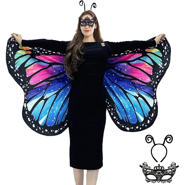 Schmetterling Kostüm Für Damen - Rock, Haarreif & Spitzenmaske Für Karneval & Cosplay