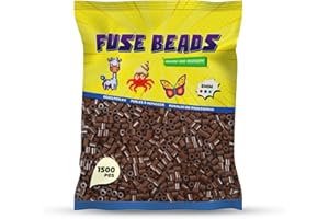 Benny Beads Bügelperlen 1500 Stück, Midi-Größe 5mm, Kreatives Bastelzubehör DIY Fuse Beads (Dunkelbraun)