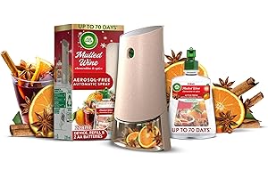 AIRWICK Air Wick Aerosol-Free Automatic Air Freshener Spray Kit, Mulled Wine, 1 Gadget, 1 Refill and 2 AA Batteries, 24 x 7 Active Fresh Odour Neutraliser, Lasts Up to 70 Day