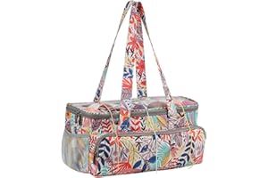 Coopay Sac à Tricoter, Sacs à Tricot et organiseurs de Tricot, Sac de Projet de Crochet pour Voyage, Sac fourre-Tout de Broderie, Poches de Rangement de Laine, forêt