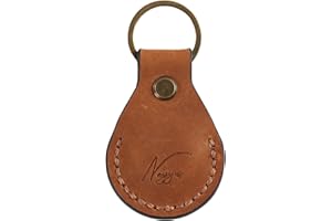 NY NEYYOS NEYYOS® - Airtag Anhänger aus Leder, Air Tag Keyring Abdeckung, Hülle Tragbar & Schlüsselanhänger, Schutzhülle Kompatibel Airtags, Keychain Halter Case, Echtleder Locator Schlusselring (Braun)