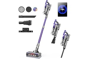 HONITURE Cordless Vacuum Cleaner 38kpa/55mins Stick Vacuum with OLED Screen, Aromatherapy, Rechargeable Battery, Anti Tangle Brush,Lightweight Vacuums Deep Clean for Hardwood Floor Carpet Pet Hair