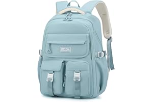 Tanou Plecak dla dziewcząt, nastolatków, duża pojemność, torba szkolna w klasie od 5 do 12. klasy, modny plecak szkolny, swobodny plecak dzienny na uczelnię średnią, niebieski, 31x18x44 cm