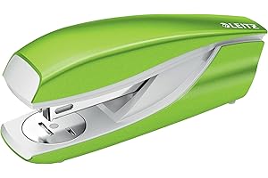 ‎LEITZ Leitz Heftgerät, 30 Blatt Tacker mit 200 Heftklammern, Hefter aus Metall mit Kunststoffelementen, WOW Serie, Grün, 55021054