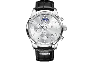 LIGE Orologio Uomo Cronografo Sportivo Business Quadrante Grande 30M Impermeabile Multifunzione Luminosi Data Automatico Cinturino in Pelle per Analogico al Quarzo