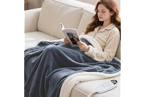 Olycism Manta Termica Electrica 130 * 160cm Manta Termica 9 Niveles De Calor y Temporizador De Apagado Automático De 10 Velocidades y Pantalla Led Mantas Electricas