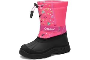Greatonu Schneestiefel Jungen Mädchen Winterstiefel Kinder Winter Outdoor Warm Wasserdicht Gefüttert Stiefel Unisex