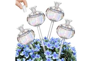 Lostwry Lot de 4 ampoules à arrosage automatique - Boules d'irrigation - Cactus - Verre coloré - Pour plantes d'intérieur, jardin et balcon