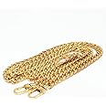 WEICHUAN 47" DIY Iron Flat Chain Strap Handbag Chains Accessories Purse Straps Shoulder Cross Body Replacement Straps, with Metal Buckles (Gold)