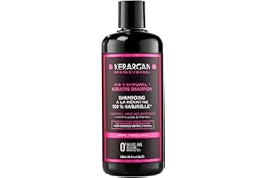 Kerargan - Champú Ultra Reparador con Queratina para Cabello Dañado y Estresado - Fortificante, Alisador y Protector - Sin Sulfatos, GMO, Siliconas, Aceite Mineral - 500ml