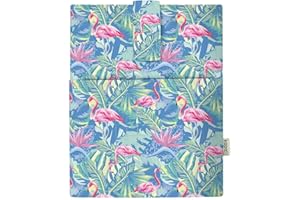 KAPAX Custodia per libro in brossura, tessuto lavabile, impermeabile, protezione per libro, imbottita, custodia protettiva per tablet per adulti (FLAMANT ROSE)