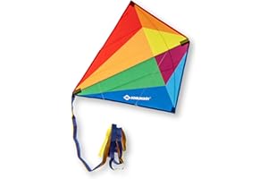 Schildkröt Classic Kite 70, Forme Classique avec Tiges, 250 cm de Long, Queue de Cerf-Volant en 3 Parties, Ligne en Polyester 5kp avec Poignée