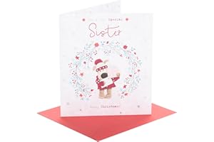 Boofle | Christmas Card for Sister | Xmas Presents | Her, Girls, Women | Cute Design | With Envelope | 18.4 x 15.9 cm