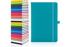 ‎NOTES LONDON Notes London Eco A5 Notizbuch mit unlinierten, leeren Seiten, Stiftschlaufe, Band und Papiertasche, mittelgroßes Hardcover, Tagebuch, Notizen, nachhaltig angebautes Papier (Blaugrün)