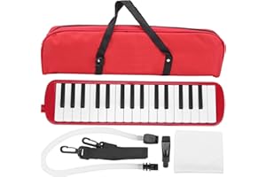 GAEIRT Melodica Clavier de Piano à Air 32 Touches, Clavier de Piano à Air pour Instrument de Musique avec Sac de Transport, Enfants Melodica Débutant Melodica 32 Touches pour Adulte(rouge)