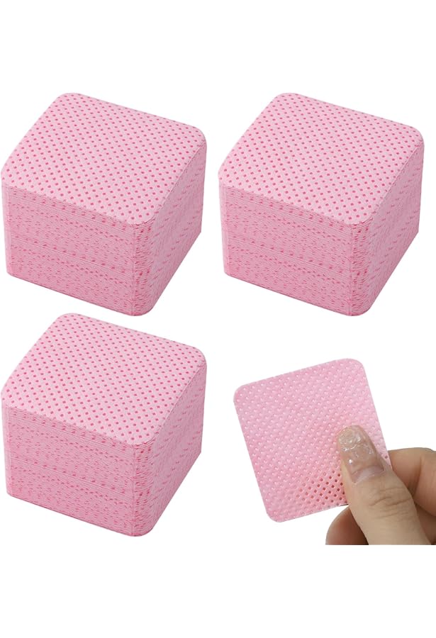 EBANKU Nagellackentferner Wattepads, 400 Stück – Fusselfrei, Rosa, 50x50 Mm, Für Nageldesign & Wimpernkleber