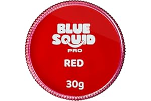 ‎BLUE SQUID Blue Squid PRO Schminke Face Paint und Bodypaint - Klassische Rot 30g, Hochwertige, professionelle, wasserbasierte Einzelbehälter, Face und Bodypaint Farbe für Erwachsene, Kinder, Fasching und SFX
