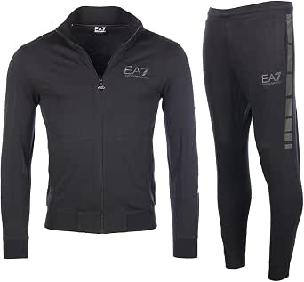 Armani EA7 nero con zip tuta cotone Black XXX-Large : Amazon.it:  Abbigliamento