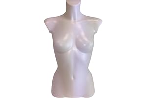 FELLA4STORES Maniquí básico de torso corto para mujer, de plástico, color blanco