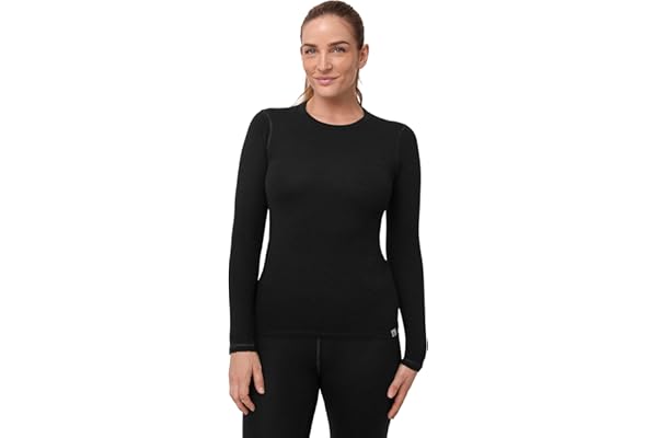 DANISH ENDURANCE Haut Thermique en Laine Merinos pour Femme, sous-Vêtements Thermiques. Couche de Base d'hiver