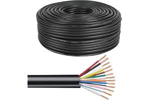 AOHEWEI Cavo a 13 conduttori per rimorchio, 5 m, cavo da traino a 13 nuclei, cavo nero per roulotte, camion e industria