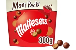 Maltesers, Snack de Leche Malteada recubiertas de Chocolate con leche, Chuches Halloween, Chocolate Regalo (300g)