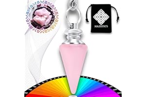 Majestic's Péndulo Adivinación Cuarzo Rosa – Pendulo Divinatorio Universal de Radiestesia en Piedra Natural (10 gr) – para Zahorí, Clarividencia, Feng-Shui, Tarot, Esoterismo