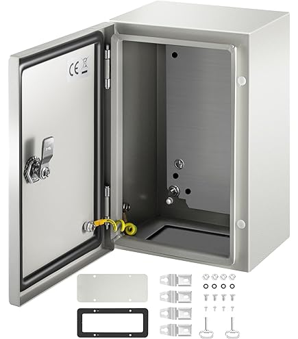 VEVOR Schakelkast NEMA Industriële Behuizing 40 X 30 X 20 Cm NEMA 4X Stalen Schakelkast Ip66 Waterdicht En Stofdicht Buiten Binnen Elektrische Aansluitdoos Met Montageplaat