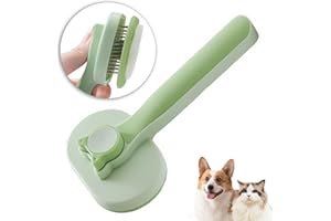 Mmyzao Brosse Chat Chien Autonettoyante,Brosse Animaux Poil Court Long Peigne Cat Brush-Vert