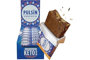 Pulsin - Plant Based Keto Protein Bars - Low Carb - 50g x18-12.7g Protein, 9.3g Fibre, 8.5g Carbs - Gluten, Palm Oil and Dairy Free Snack Bar - Orange Choc Chip