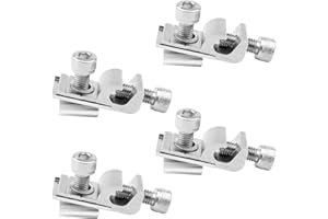 Orssmigs 4 Pièces Fixation Panneau Solaire Aluminium Pince D'extrémité de Panneau Solaire Clip de Mise à La Terre Panneau Solaire Clips de PV de Panneau Solaire pour Panneau Solaire