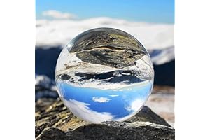 YingErTool K9 Glaskugel Fotografie Kugel 80mm, Klare Kristallkugel Lensball für Fotografie, Glas Kugel Wahrsager & Meditation für Zuhause, Büro, kein Ständer