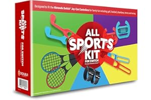CONTACT SALES All Sports Kit For Nintendo Switch - 10in1 Kit with Tennis Rackets, Golf Clubs, Chambara Swords, Racing Wheels & Leg/Arm Straps