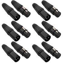 RUNCCI-YUN Lot De 4 Connecteurs Jack 6.35mm TRS Stéréo à Souder – Plaqué Or, Pour Guitare, Micro, HP