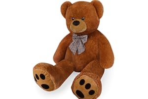 monzana® Oso de Peluche Grande con Lazo 100cm Osito Teddy Bear Marrón Juguete Niños Regalo Enamorados