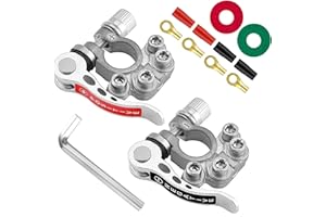 Makerfire Connettori terminali batteria Terminali batteria per auto Terminali per cavi a filo Connettori a morsetto SAE/JIS tipo A positivo e negativo per auto camion Autobus