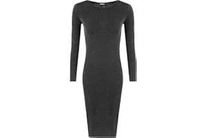 WearAll - Grande Taille uni midi-Robe serré avec Manches Longues - Robes - Femmes - Tailles 44 à 54