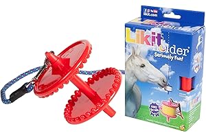 Likit Holder Red | Stable Toy for Horses, use with Likit Horse Treats | Help Horse Boredom | Red