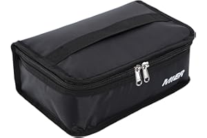 MIER Small Lunch Box Bag Food Storage Cooler Bags Insulated Travel Kit for Women and Men, Set of 1(Black 1pcs)