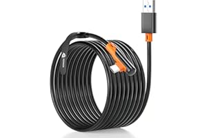 XZXWZX Link Cable 5M Compatible con Meta Oculus Quest 3/Quest 2/PICO 4 y PC/Steam VR Accesorios, USB 3.0 a USB C Carga Rápida, Cable de Transferencia de Datos de Alta Velocidad para PC, Negro