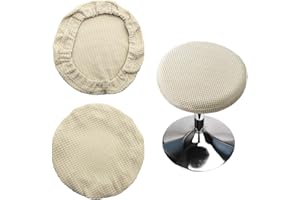 LIANGQI CHENNAN 2 Stück Rund Polyester Stretch Hocker Bezug Bar Rund Hockerbezug mit Elastischem Boden Waschbar Staubdicht Hocker Rund Bezug Flexibel Dehnbar für 25-29 cm Durchmesser Runder Hocker Praktisch