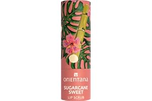 Orientana Natural Lip Scrub Stick Sugarcane Sweet | Vegan Organic Soft Lip Exfoliator Moisturiser Smoother | Eco Friendly Lip Treatment | Hydrating Regenerating Moisturising - 4.2g