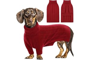 Queenmore Maglioncino Cane Taglia Piccola, Collo Alto Vestito per Cani Cockapoo, Ideale per Tutto il Giorno (Rosso, S)