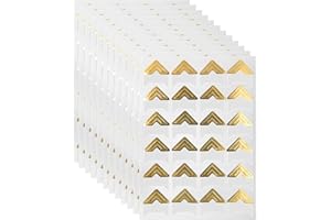 Gaaines 360Pcs/15 Sheets Gold Photo Corners for Scrapbook, Albums, DIY Journal - Paper, Photo Album Accessory